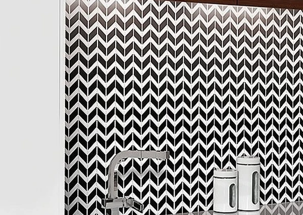 Pure White Chevron Mix DUNIN – mozaiki – płytki i mozaiki DUNIN
