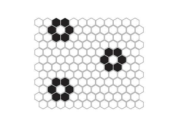 Mini Hexagon B&W Flower DUNIN – płytki gresowe – płytki i mozaiki